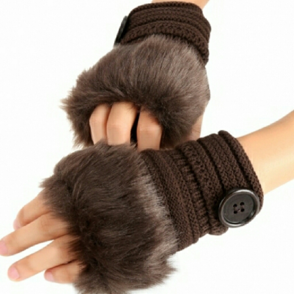 Cute Fury gloves New Black or Brown